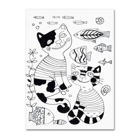 Oxana Ziaka 'Sea Cats 1' Canvas Art,24x32
